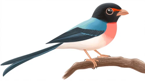 Illustration of a Bird on a Branch