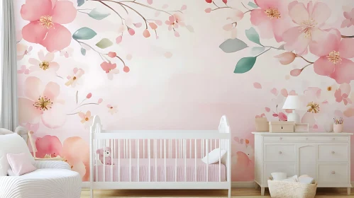 Calming Nursery Decor with Pastel Flowers