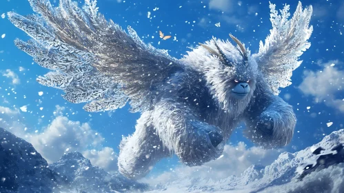 Flying Yeti Winter Landscape