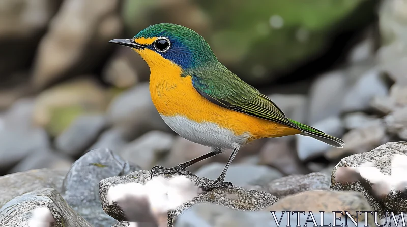 Vibrant Bird with Multicolored Plumage AI Image