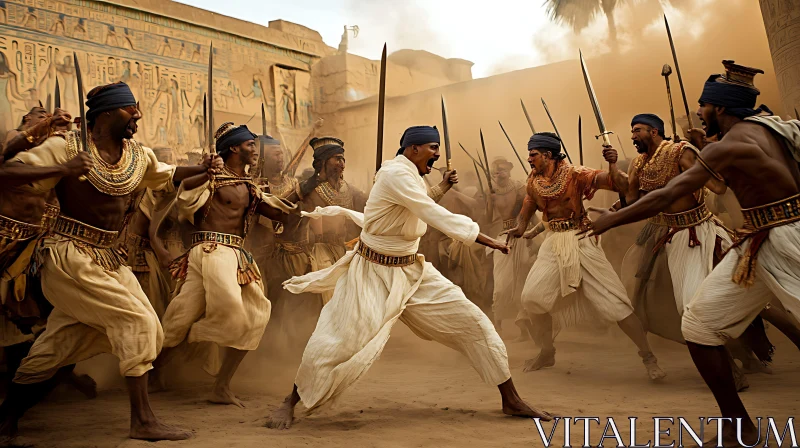 Ancient Egyptian Army Battle Scene AI Image