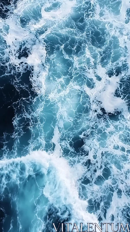 AI ART Ocean Waves Aerial Perspective