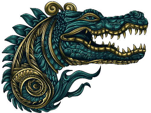 POD Design Intricate Crocodile Head Illustration on Transparent Background