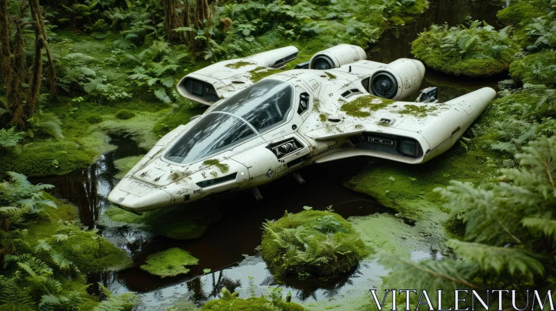 Star Wars Starship Floating in Lush Jungle | Tabletop Photography AI Image