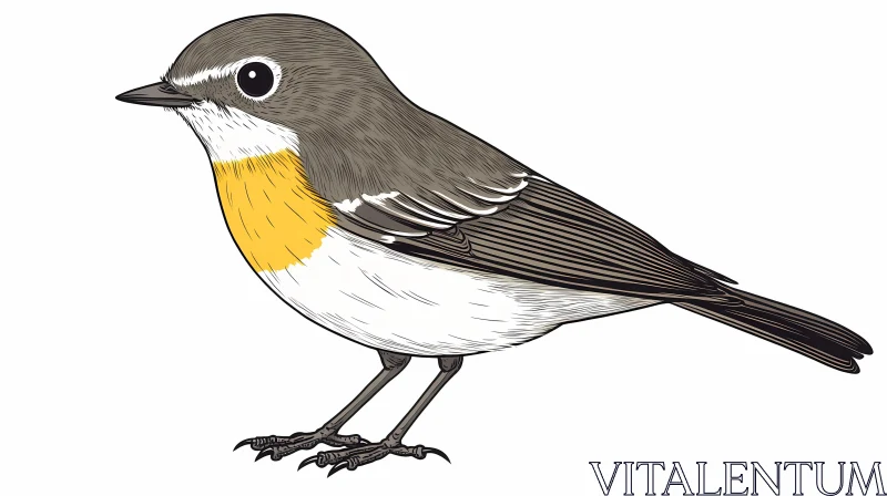 Illustration of a Small Brown Bird AI Image