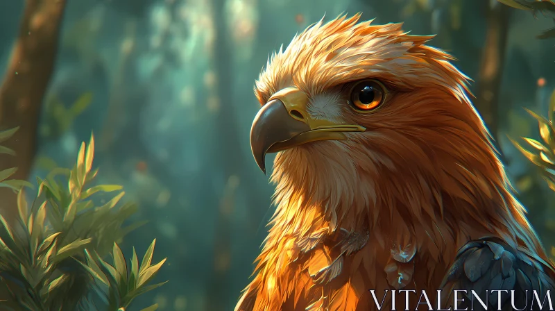 Eagle in Woodland Sanctuary AI Image