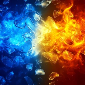 Stunning Visual of Fire and Ice Elements Collide