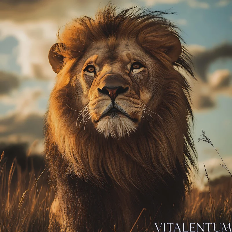 AI ART Lion in Golden Light