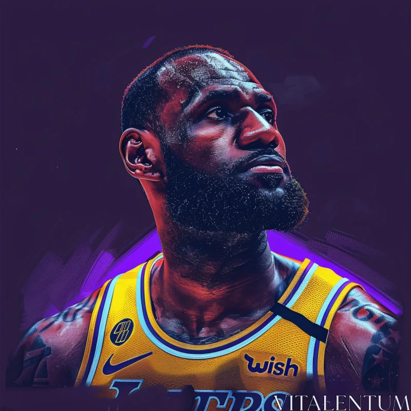 AI ART LeBron James Basketball Artwork