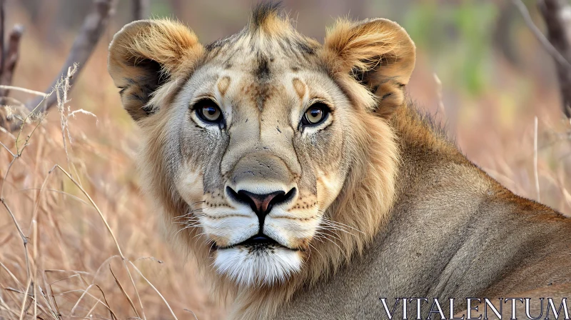 Lion Face Close-Up AI Image