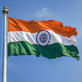 Indian Tricolor Flag in the Wind