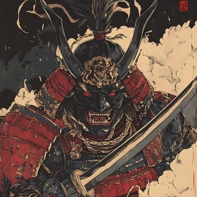 Armored Samurai with Sword