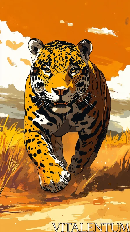 Majestic Jaguar in Motion AI Image