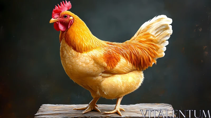 Graceful Chicken Display AI Image