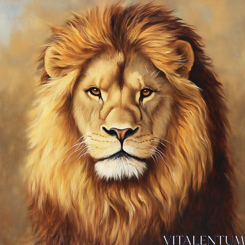 AI ART Lion's Gaze