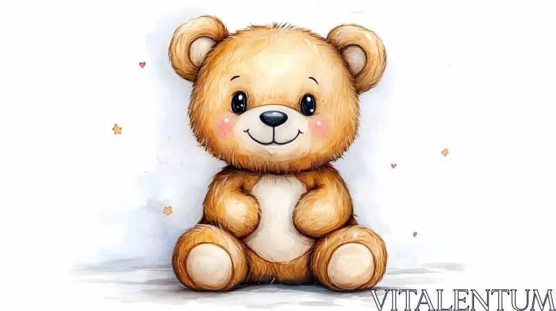 Charming Toy Bear Drawing AI Image