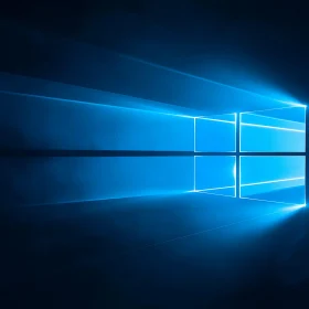 Radiant Blue Geometric Window Abstract