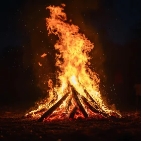 Radiant Bonfire Against the Night Sky