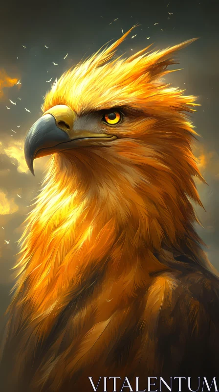 Golden Eagle with Radiant Feathers AI Image