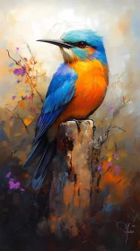 Vivid Bird in Nature Art