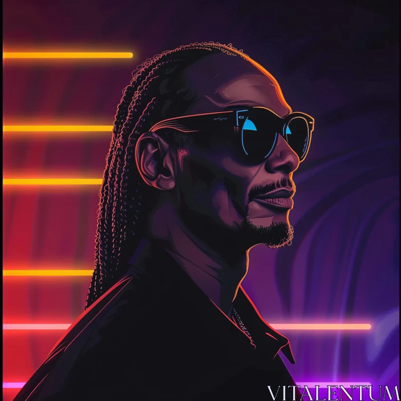 AI ART Snoop Dogg Neon Light Portrait