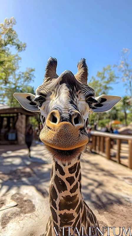 Giraffe Wildlife Portrait AI Image