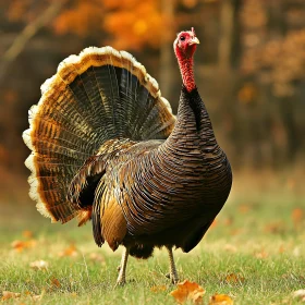 Wild Turkey Portrait in Fall Setting