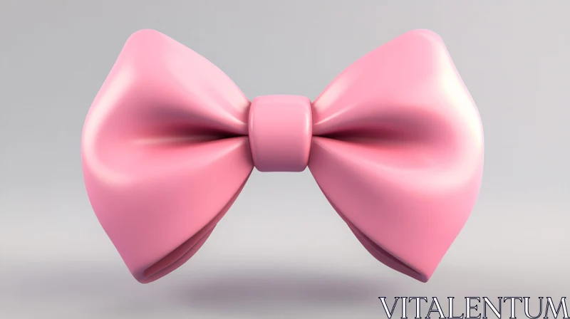 3D Pink Ribbon Bow AI Image