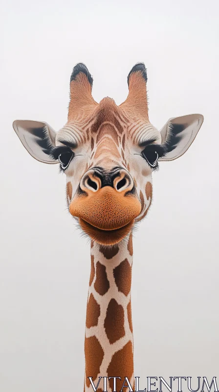 Face of a Giraffe Photo AI Image