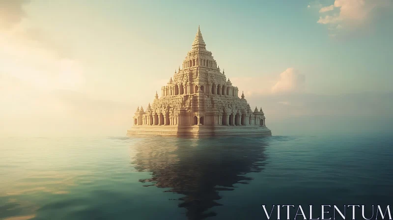 Floating Temple of Tranquility AI Image