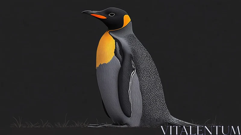 AI ART Elegant Penguin with Yellow Accents