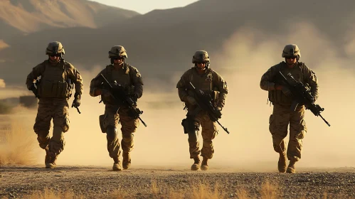 Desert March: Soldiers on Patrol