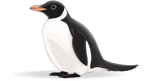 Penguin in Black and White Art