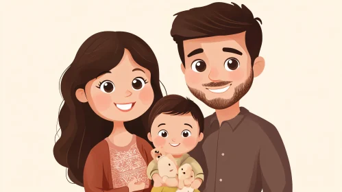 Wholesome Family Cartoon Art