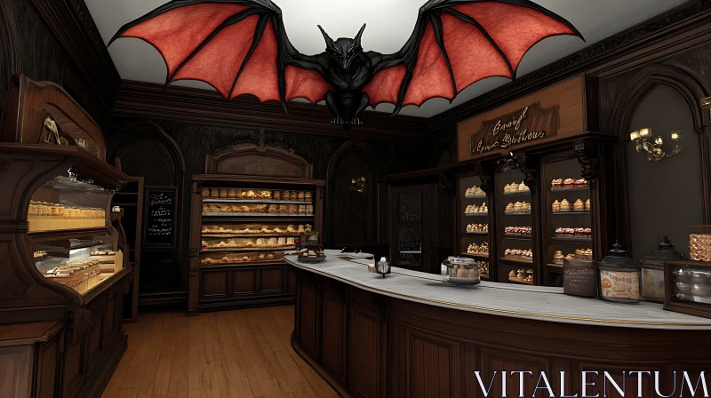 AI ART Whimsical Dark Bakery Interior Design