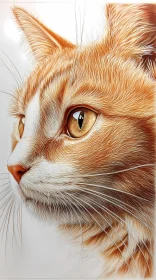 Detailed Cat Profile with Golden Eye