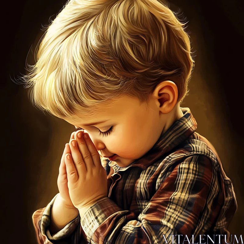 AI ART Young Boy Praying