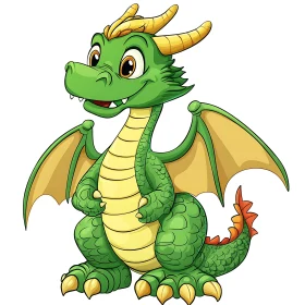 Playful Cartoon Dragon with a Smile