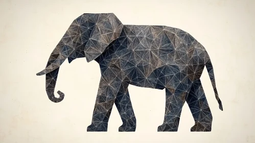 Elephant Silhouette with Geometric Patterns