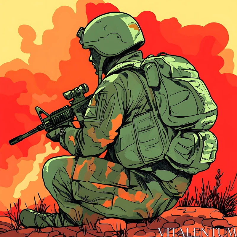 AI ART Armed Forces Sentinel Illustration