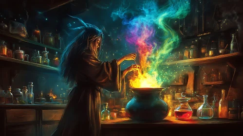 Mystical Witchcraft: Brewing Potions in the Cauldron