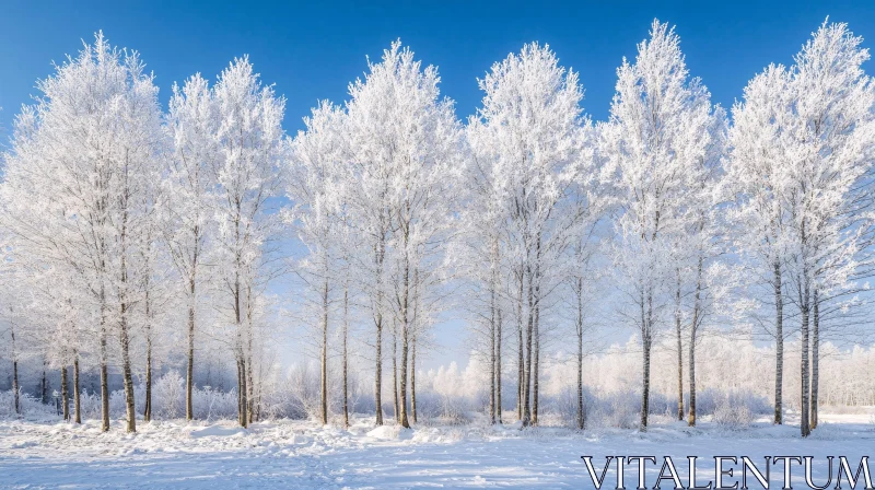 AI ART Pristine Winter Landscape with Frosty Trees