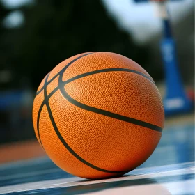 Orange Basketball on Court