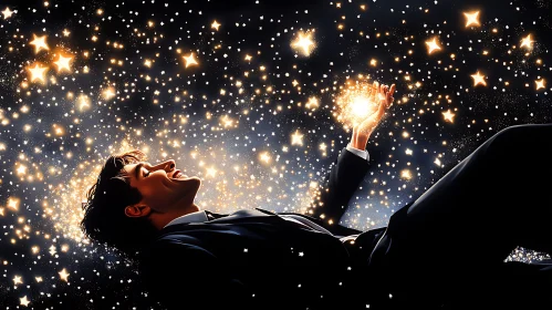 Celestial Dreamer with Starry Light