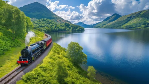 Captivating Steam Locomotive in Scottish Park: A Breathtaking Nature Scene
