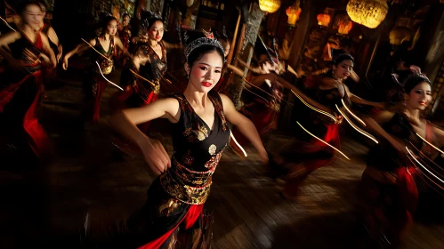 Cultural Dance Performance with Asian Women