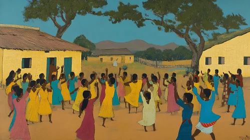 Community Dance in Rural Village