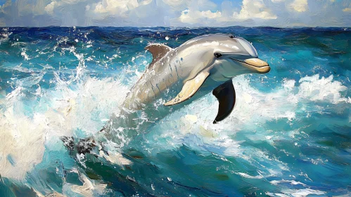 Dolphin Leaping Over Waves