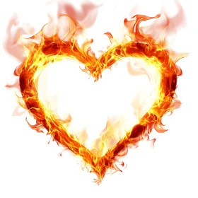 Fiery Heart with Flaming Edges