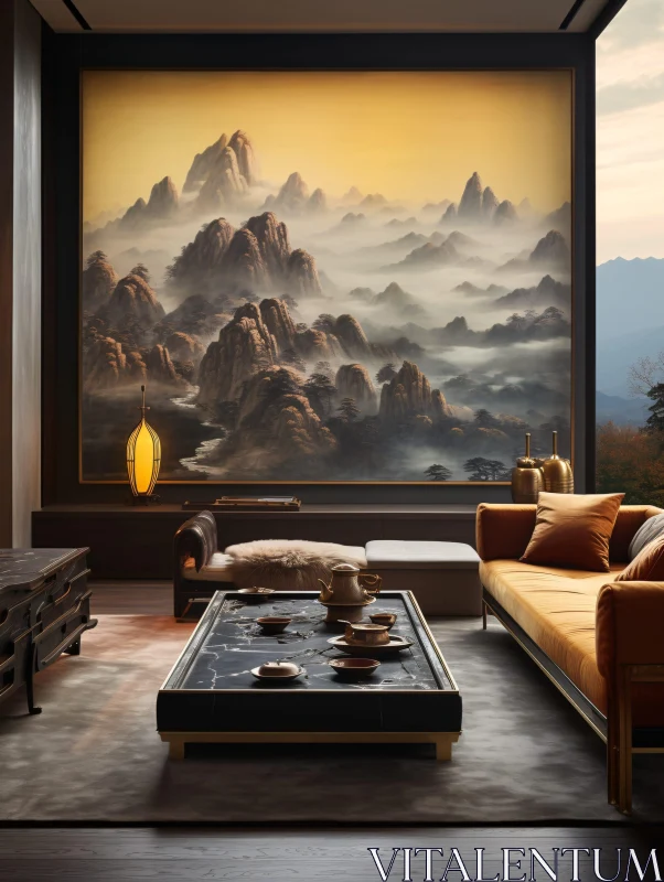 Mountain Vista Living Room Design AI Image